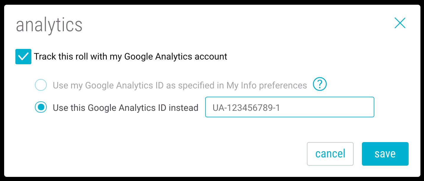 Pro tip when adding Google Analytics to a roll