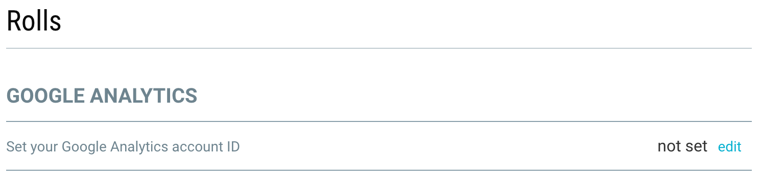 Add Google Analytics to a roll
