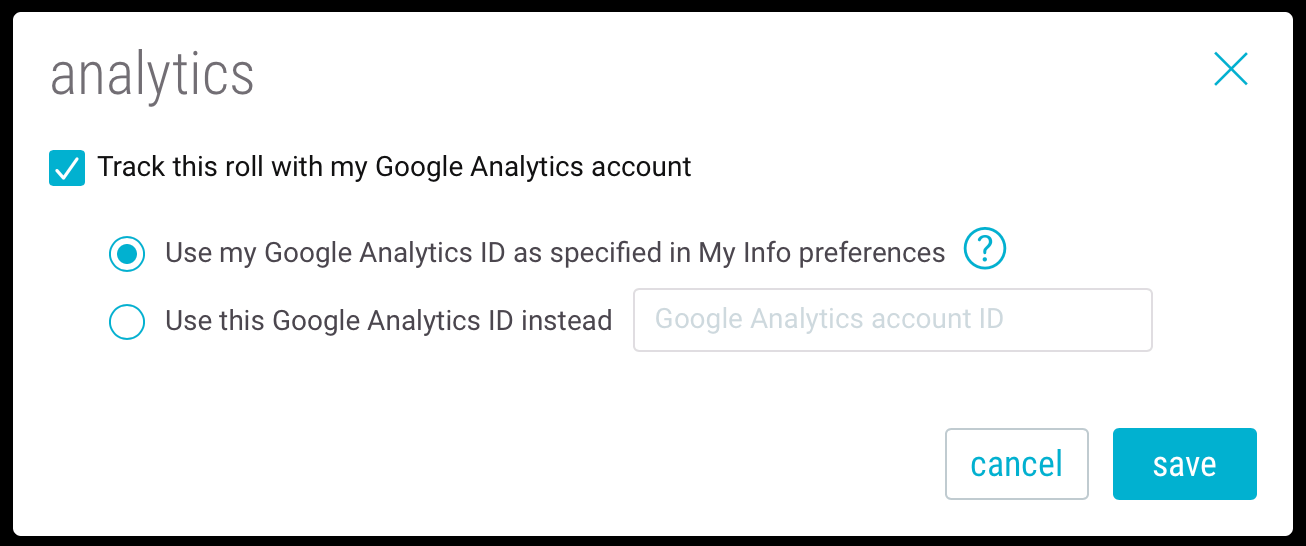 Adding Google Analytics to a roll