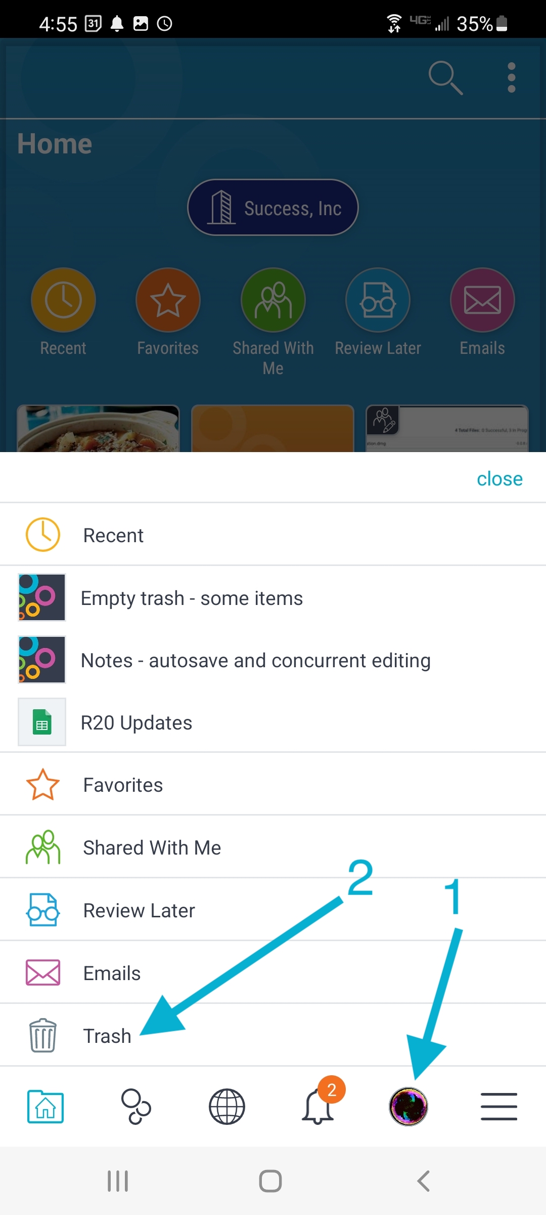 How to empty trash Bublup
