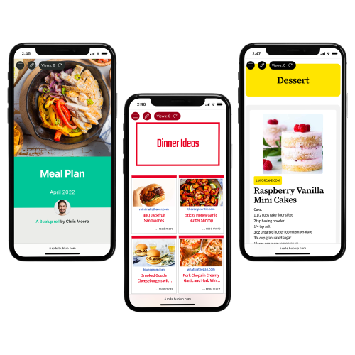 dessert and dinner planning app