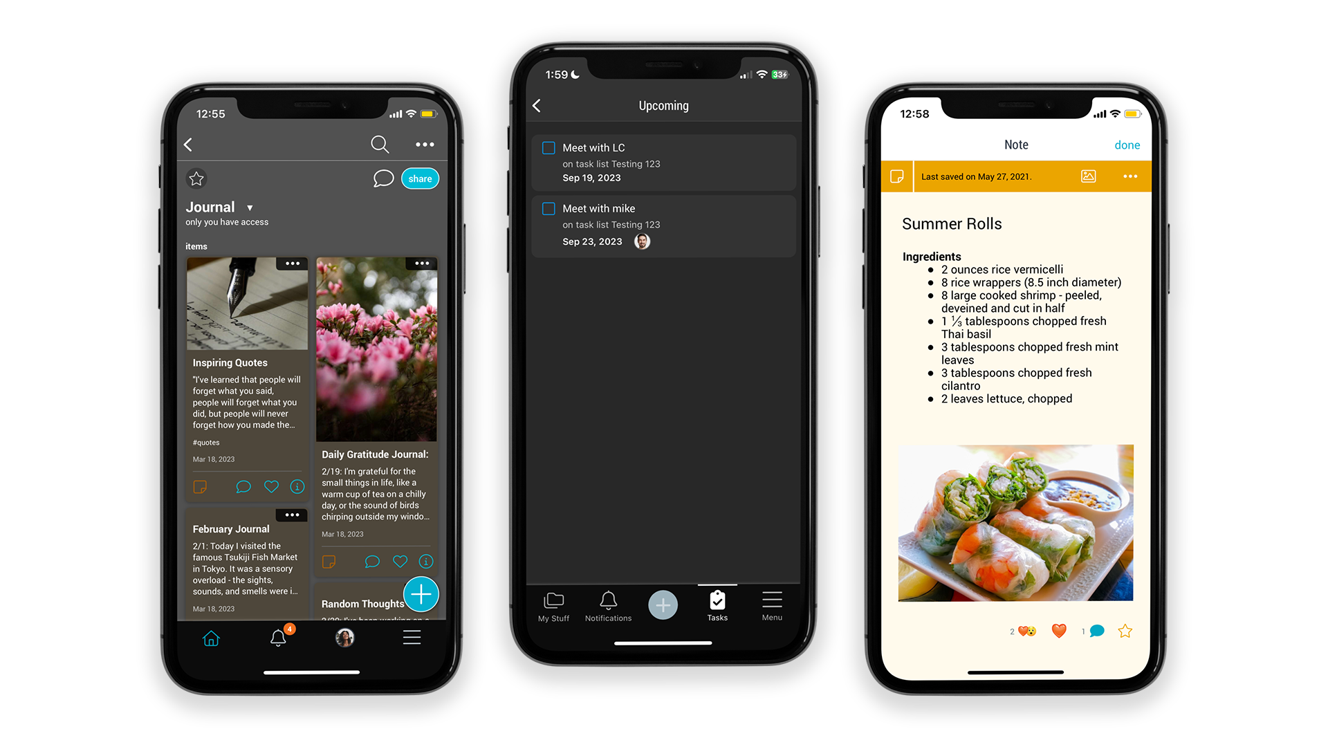 dessert and dinner planning app